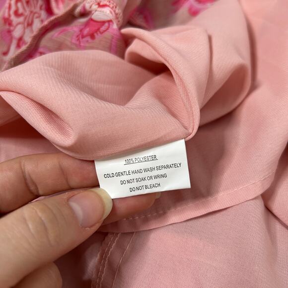 SAINTS + SECRETS Pink Floral Dress Womens Medium Feminine Ruffle Valentines Date - Picture 9 of 9
